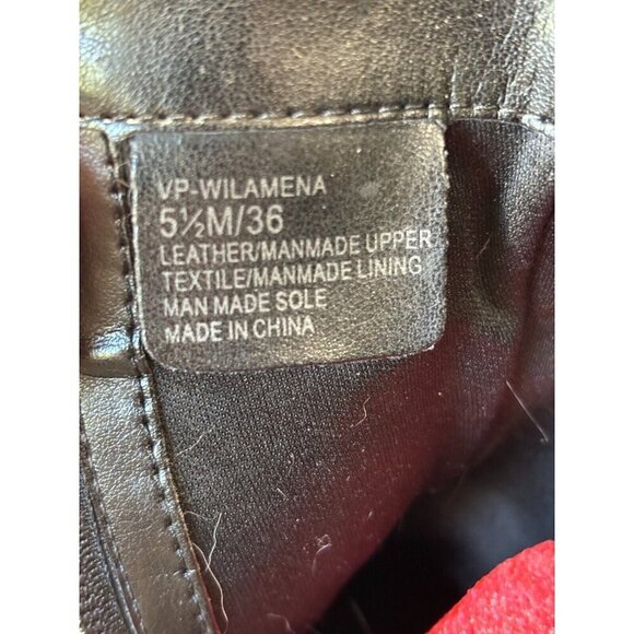 VINCE CAMUTO WILAMENA QUILTED BLACK LEATHER GOLD BUCKLES BIKER BOOTS Size 5.5 M - Picture 11 of 13